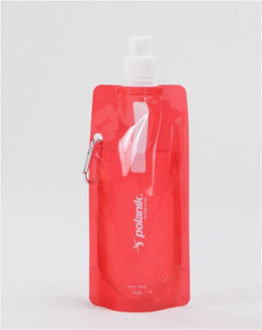Flexible watre bottle, BPA free 480 ml, red
